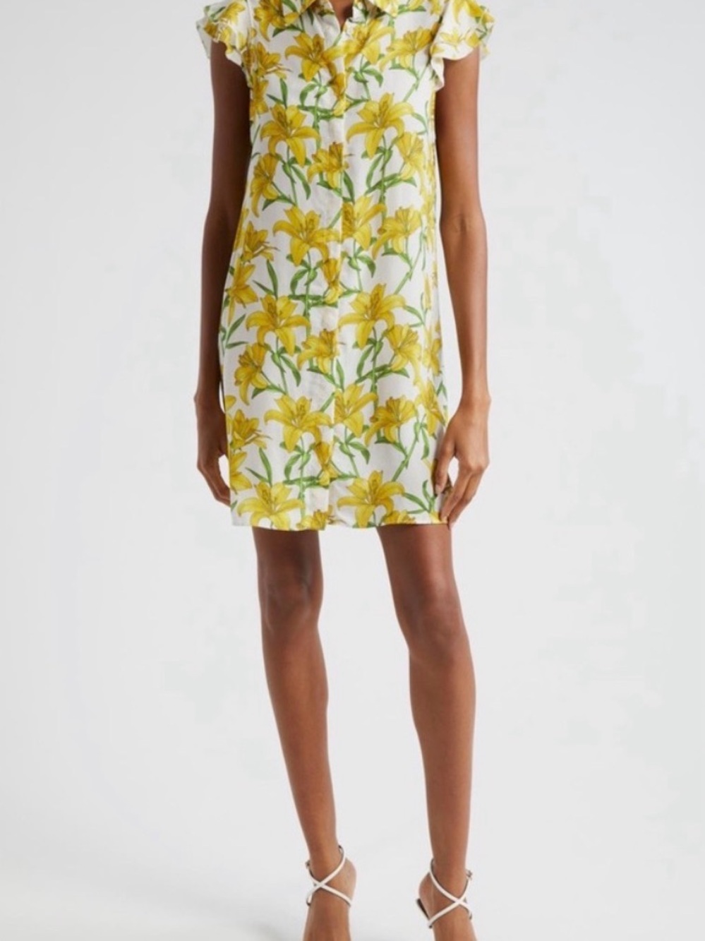 Alice + Olivia Bright Yellow Floral Shift Dress - Size M